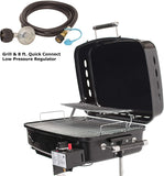 RV Or Trailer Mounted BBQ – Motorhome Gas Grill – 214 Sq Inch Cooking Surface – Adjustable Flame Controller, Black