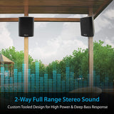 Pair of Wall Mount Waterproof & Bluetooth 6.5'' Indoor/Outdoor Speaker System, with Loud Volume and Bass. (Pair, Black. PDWR62BTBK)
