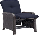 Outdoor Strathmere Luxury Recliner, Navy Blue