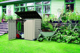 Keter 226814 Store-It-Out MAX 4.8 x 2.7 Outdoor Resin Horizontal Storage Shed, 42 cu.ft, Beige/Brown