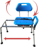 Gateway Premium Sliding Bath Transfer Bench with Swivel Seat-Padded (Blue)