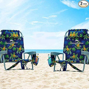 2 Backpack Beach Chairs Blue/Pineapple