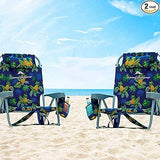 2 Backpack Beach Chairs Blue/Pineapple