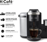 Keurig K-Cafe Coffee Maker, Single Serve K-Cup Pod Coffee, Latte and Cappuccino Maker, Comes with Dishwasher Safe Milk Frother, Coffee Shot Capability, Compatible With all K-Cup Pods, Charcoal