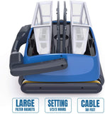 QOMOTOP Robotic Pool Cleaner, Automatic Wall-Climbing Swimming Pool Cleaners Vacuum, with 4 Powerful Scrubbing Brushes for Waterline and 2 Large Filter Baskets, Ideal for Above/In- ground Swimming