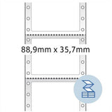 Continuous computer labels, 88,9 x 35,7 mm, 1 row, white, permanent adhesion (8211)