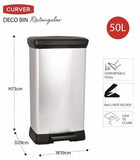 Curver Deco Pedal Bin Rectangle 50L