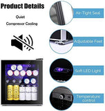 Antarctic Star Mini Fridge Cooler – 60 Can Beverage Refrigerator Glass Door for Beer Soda or Wine – Glass Door Small Drink Dispenser Machine Clear Front Removable for Home, Office or Bar, 1.6cu.ft