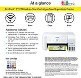 EcoTank ET-2720 Wireless Color All-in-One Supertank Printer with Scanner and Copier – White