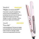 L’Ange Hair Le Rêve Blush Titanium Straightener – 2 in 1 Ceramic Hair Straightener – Titanium Hair Straightener with Dual Voltage – Ionic Straightener with Digital Display – 1“ Plate, MSRP $179.00