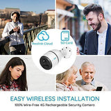 3G/4G LTE Outdoor Solar-Powered Celluar Security Camera, Wirefree Rechargeable Battery Camera System w/SD Socket and Cloud, 1080p Night Vision, 2-Way Audio, PIR Motion Sensor, REOLINK Go+Solar Panel