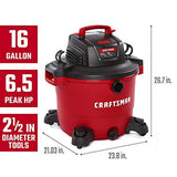 CRAFTSMAN CMXEVBE17595 16 Gallon 6.5 Peak HP Wet/Dry Vac, Heavy-Duty Shop Vacuum with Attachments