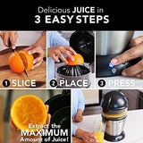 Vinci Hands-Free Electric Citrus Juicer 1-Button Easy Press Lemon Lime Orange Grapefruit Juice Squeezer Easy to Clean Juicer Machine, Black/Stainless Steel