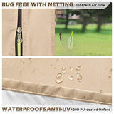 Quictent 10×10 Easy Pop up Canopy Tent Screened with Mosquito Netting Instant Gazebo Screen House Room Tent Waterproof, Roller Bag & 4 Sand Bags Included(Tan)