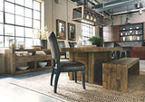 Signature Design by Ashley Sommerford Rustic Wood Dining Room Long Bench, Brown
