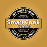 Ninja FG551 Foodi Smart XL 6-in-1 Indoor Grill with 4-Quart Air Fryer Roast Bake Dehydrate Broil and Leave-in Thermometer, with Extra Large Capacity, and a Stainless Steel Finish