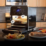 NuWave Brio 15.5-Quart Large Capacity Air Fryer + Grill; Probe; 2 Stainless Steel Racks; Drip Tray; Rotisserie Kit; Sear, Stage, Preheat, Rotisserie