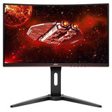 AOC CQ27G1 27′′ Curved Frameless Gaming Monitor QHD/2K, 1ms, 144Hz, FreeSync, DisplayPort/HDMI/VGA, Height adjustable, 3-Year Zero-Bright Dot, Black/Red