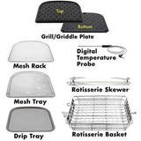 NuWave Brio 15.5-Quart Large Capacity Air Fryer + Grill; Probe; 2 Stainless Steel Racks; Drip Tray; Rotisserie Kit; Sear, Stage, Preheat, Rotisserie