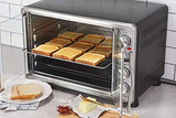 Elite Gourmet ETO-4510M Double French Door Countertop Convection Toaster Oven, Bake Broil Toast Rotisserie Keep Warm 12′′-14′′ pizza 2 Racks, 18-Slice, 45 L, Stainless Steel & Black