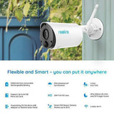 Outdoor Security Camera System Wireless, Solar Battery Powered, 1080p Wirefree Waterproof 2-Way Audio Night Vision w/ PIR Motion Sensor, Support Alexa/Google Assistant, REOLINK Argus Eco+Solar Panel