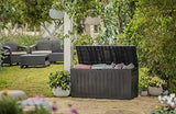 Keter Marvel Plus 71 Gallon Resin Outdoor Storage Box for Patio Furniture Cushion Storage, Brown
