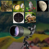 Gosky Updated 20-60×80 Spotting Scope with Tripod and Carrying Bag and Smartphone Adapter – BAK4 Angled Telescope – Waterproof Scope for Target Shooting Hunting Bird Watching Wildlife Scenery