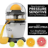 Vinci Hands-Free Electric Citrus Juicer 1-Button Easy Press Lemon Lime Orange Grapefruit Juice Squeezer Easy to Clean Juicer Machine, Black/Stainless Steel