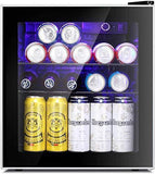 Antarctic Star Mini Fridge Cooler – 60 Can Beverage Refrigerator Glass Door for Beer Soda or Wine – Glass Door Small Drink Dispenser Machine Clear Front Removable for Home, Office or Bar, 1.6cu.ft