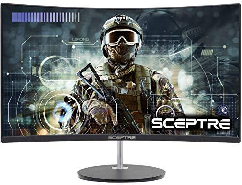 Sceptre Curved 27′′ 75Hz LED Monitor HDMI VGA Build-In Speakers, EDGE-LESS Metal Black 2019 (C275W-1920RN)