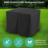 OKVAC 28′′ Propane Gas Fire Pit Table, 50,000 BTU Square Fire Bowl, Outdoor CSA Certification Fireplace with Auto Electric Ignition, 600D Waterproof Cover, Lava Rock, for Balcony/Garden/Patio/Courtyard