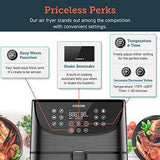 COSORI Smart WiFi Air Fryer 5.8QT(100 Recipes), Digital Touchscreen with 11 Cooking Presets for Air Frying, Roasting & Keep Warm ,Preheat & Shake Remind, Works with Alexa & Google Assistant,1700W