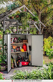 Keter Premier Tall Resin Outdoor Storage Shed with Shelving Brackets for Patio Furniture, Pool Accessories, and Bikes, Grey & Black