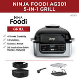 Ninja Foodi AG301 5-in-1 Indoor Electric Countertop Grill with 4-Quart Air Fryer, Roast, Bake, Dehydrate, and Cyclonic Grilling Technology