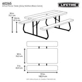 Lifetime 6-Foot Classic Folding Picnic Table 269