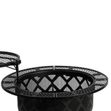 BALI OUTDOORS Wood Burning Fire Pit Backyard with Cooking Grill, 32in, Black, 24in