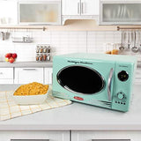 Nostalgia RMO4AQ Retro Large 0.9 Cu Ft, 800-Watt Countertop Microwave Oven 12 Pre-Programmed Cookin, Digital Clock, Easy Clean Interior, Aqua