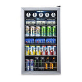 NewAir Beverage Refrigerator Cooler with 126 Can Capacity – Mini Bar Beer Fridge with Right Hinge Glass Door – Cools to 34F – AB-1200 – Stainless Steel