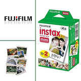 Fujifilm Instax Mini 11 Instant Camera + Instax Mini Twin Pack Film + Hanging Frames + Plastic Frames + Case + Close Up Filters – All Inclusive Bundle! (Ice White)