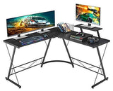 Mr IRONSTONE L-Shaped Desk 50.8′′ Computer Corner Desk, Home Gaming Desk, Office Writing Workstation with Large Monitor Stand, Space-Saving, Easy to Assemble, Black