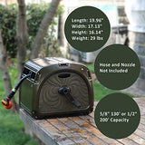 Giraffe Metal Hose Reel Box, Heavy Duty Retractable Garden Hose Reel Hideaway with Crank Handle, 130ft Hose Capacity