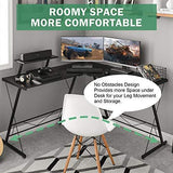 Mr IRONSTONE L-Shaped Desk 50.8′′ Computer Corner Desk, Home Gaming Desk, Office Writing Workstation with Large Monitor Stand, Space-Saving, Easy to Assemble, Black