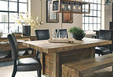 Signature Design by Ashley Sommerford Rustic Wood Dining Room Long Bench, Brown