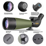 Gosky Updated 20-60×80 Spotting Scope with Tripod and Carrying Bag and Smartphone Adapter – BAK4 Angled Telescope – Waterproof Scope for Target Shooting Hunting Bird Watching Wildlife Scenery