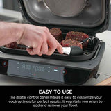 Ninja FG551 Foodi Smart XL 6-in-1 Indoor Grill with 4-Quart Air Fryer Roast Bake Dehydrate Broil and Leave-in Thermometer, with Extra Large Capacity, and a Stainless Steel Finish