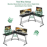 Mr IRONSTONE L-Shaped Desk 50.8′′ Computer Corner Desk, Home Gaming Desk, Office Writing Workstation with Large Monitor Stand, Space-Saving, Easy to Assemble, Black