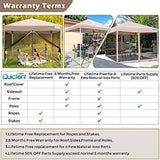 Quictent 10×10 Easy Pop up Canopy Tent Screened with Mosquito Netting Instant Gazebo Screen House Room Tent Waterproof, Roller Bag & 4 Sand Bags Included(Tan)