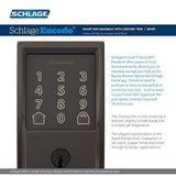 Schlage BE489WB CEN 716 Encode Deadbolt Smart Lock  WiFi Touchscreen Keypad, Aged Bronze
