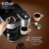 Keurig K-Duo Special Edition Coffee Maker, Single Serve and 12-Cup Drip Coffee Brewer, Compatible with K-Cup Pods and Ground Coffee, Silver