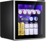 Antarctic Star Mini Fridge Cooler – 60 Can Beverage Refrigerator Glass Door for Beer Soda or Wine – Glass Door Small Drink Dispenser Machine Clear Front Removable for Home, Office or Bar, 1.6cu.ft